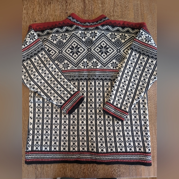 Black Canyon Canadian Wool Sweater L Nordic Boxy Ski Fair Isle Snowflake size L - Picture 2 of 12